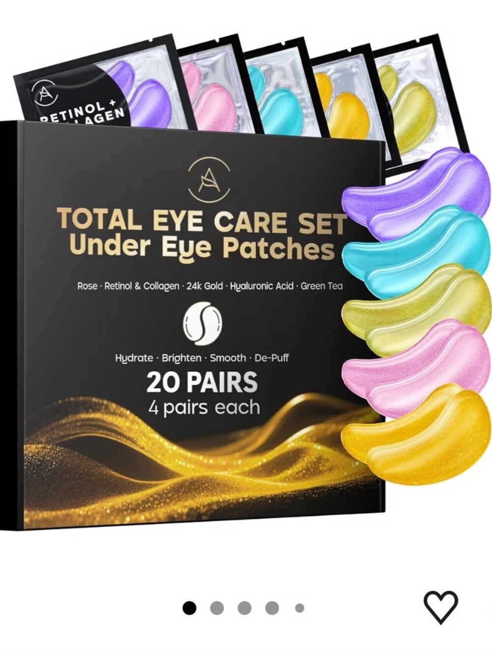 Aurate Total Eye Care Set Under Eye Patches - 20 Pairs